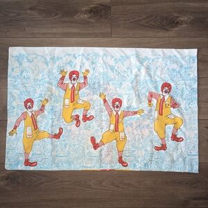 Vintage Mcdonalds Ronald McDonald Pillow Case Colour In 80s